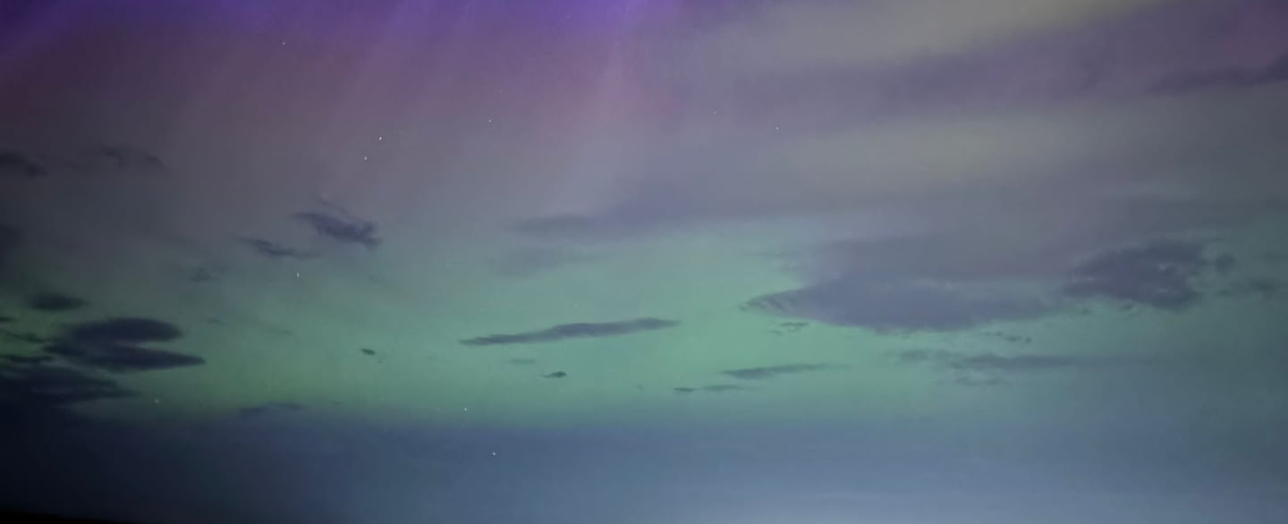 An image of the Northern lights near Aberdeen beach.