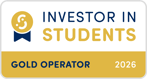 Investor in students gold award badge