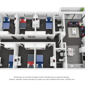 Standard Six Bedroom Shared Apartment - Image 1