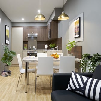 Shared kitchen living area
