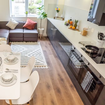 Shared kitchen and living space