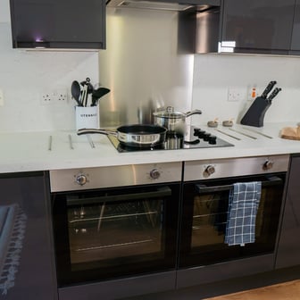 Shared kitchen and dining space