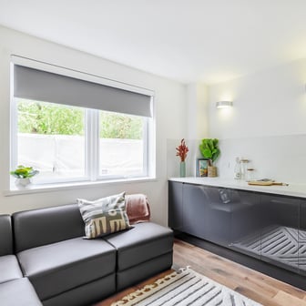 Shared kitchen and living space