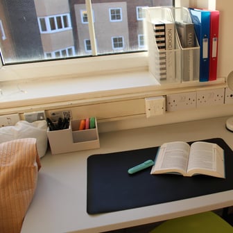 Study space in bedroom