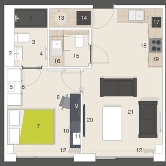 Deluxe with City View 1 Bedroom Apartment - Image 4