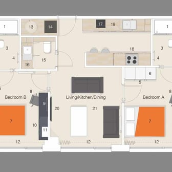 Upper Deluxe with City View 2 Bedroom Apartment - Image 3