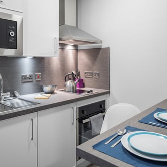 Kitchen area with breakfast bar