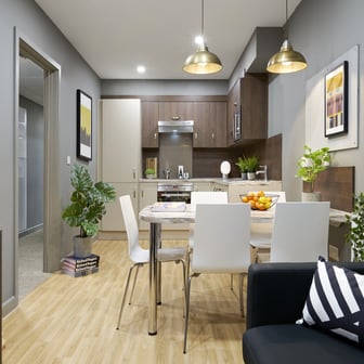 Shared kitchen living area