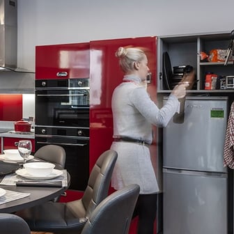 Individual fridge freezer and store cupboard