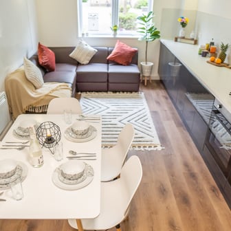 Shared kitchen and living space