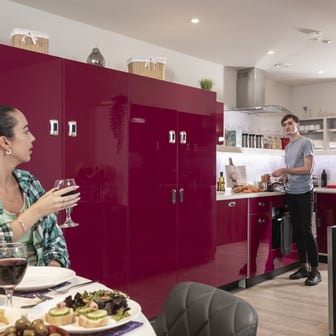 Luxe lounge and kitchen