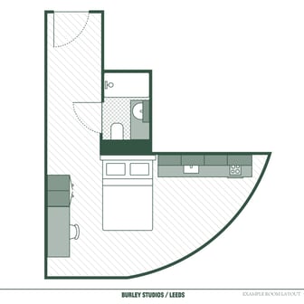 Premium Plus Studio Layout at Burley Studios
