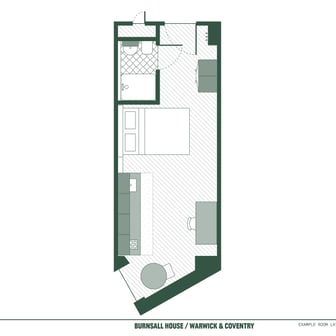 This is a floorplan of a Premium Plus Studio at Burnsall Hou