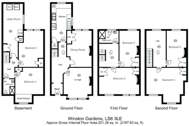 6 bed house, Winston Gardens, Headingley, Leeds, LS63LA - Image 8