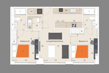 Skyline Deluxe 2 Bedroom Apartment - Image 3
