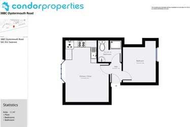 1 bed house, Oystermouth Road, Brynmill, Brynmill, Swansea, SA13UL - Image 6