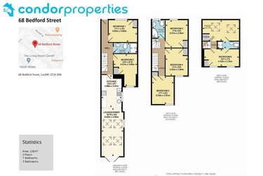 7 bed house, Bedford Street, Cathays, Plasnewydd, Cardiff, CF243DB - Image 1
