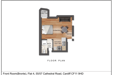 1 bed flat, Cathedral Road, Riverside, Cardiff, CF119HD - Image 7