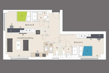Upper Deluxe with City View 2 Bedroom Apartment - Image 5