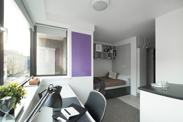 Premium Studio (Clifton House) (Double Occupancy Only) at Clifton and Stewart House, 1 Clifton Place, City Centre, Glasgow, G37LD - Image 1