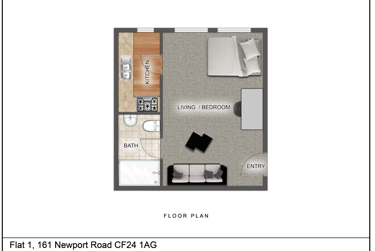 1 bed studio, Newport Road, Adamstown, Cardiff, CF241AG - Image 5