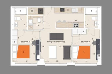 Deluxe 2 Bedroom Apartment, CODE Fairfax Street, Fairfax Street, City Centre, Coventry - Image 3