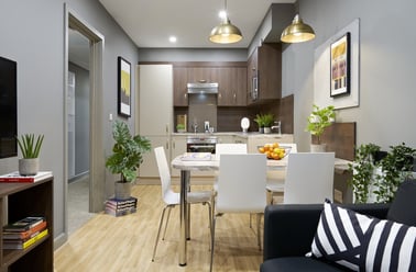 Shared kitchen living area