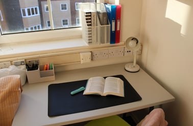 Study space in bedroom