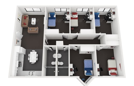Poolside 5 Bedroom Shared Apartment