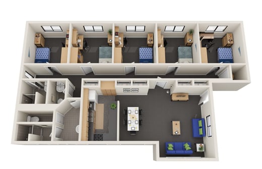 South Deluxe Five Bedroom Shared Apartment