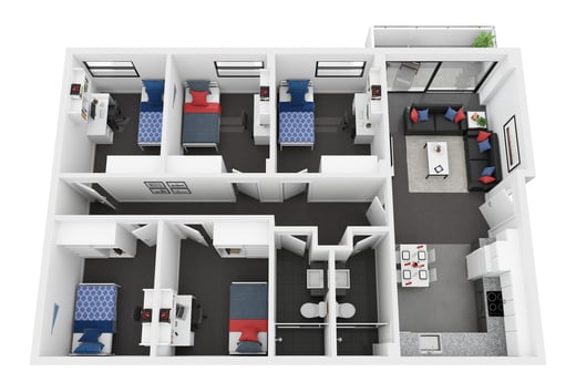 Standard Five Bedroom Shared Apartment