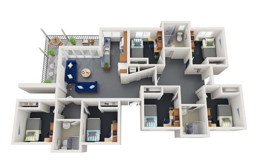 Standard 6 Bedroom Shared Apartment 