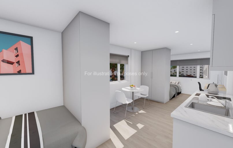 Twin Bed Studio, Paddington Citi View, 15-25 Talbot Square, Paddington, London - Image 1