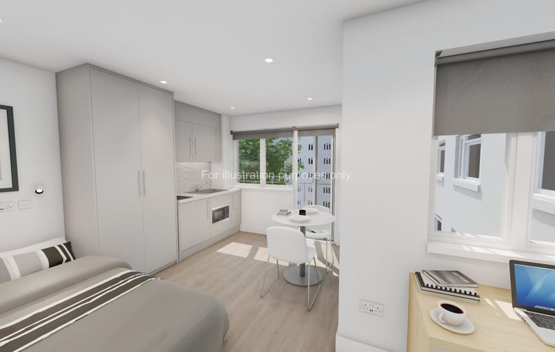 Silver Studio With Balcony, Paddington Citi View, 15-25 Talbot Square, Paddington, London - Image 1