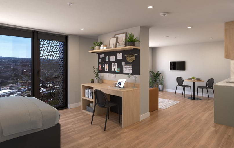 Premium Studio, Upper Tower, Fusion Leeds, Merrion Way, City Centre, Leeds - Image 1