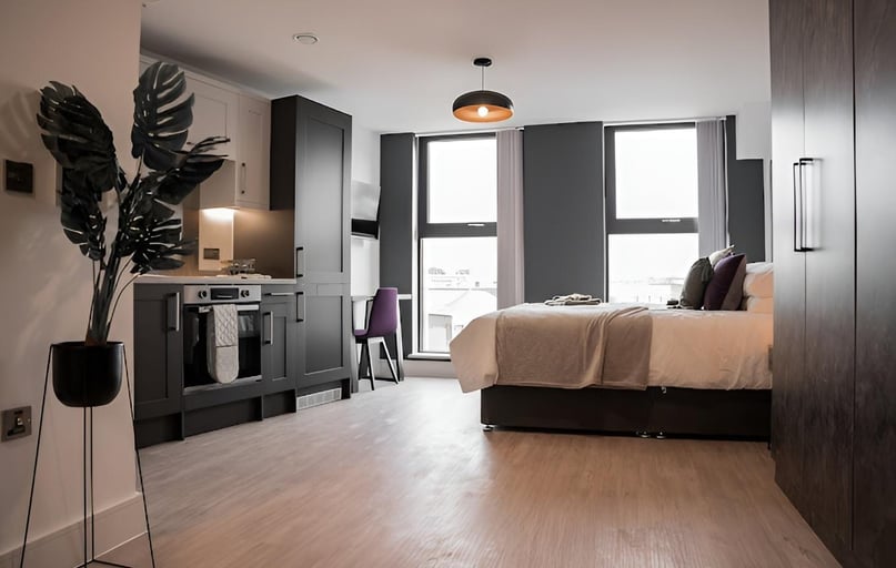 Studio + | Studio Apartment with Aircon, Volume Works, 37-40 Hanley Street, Newtown, Birmingham - Image 1